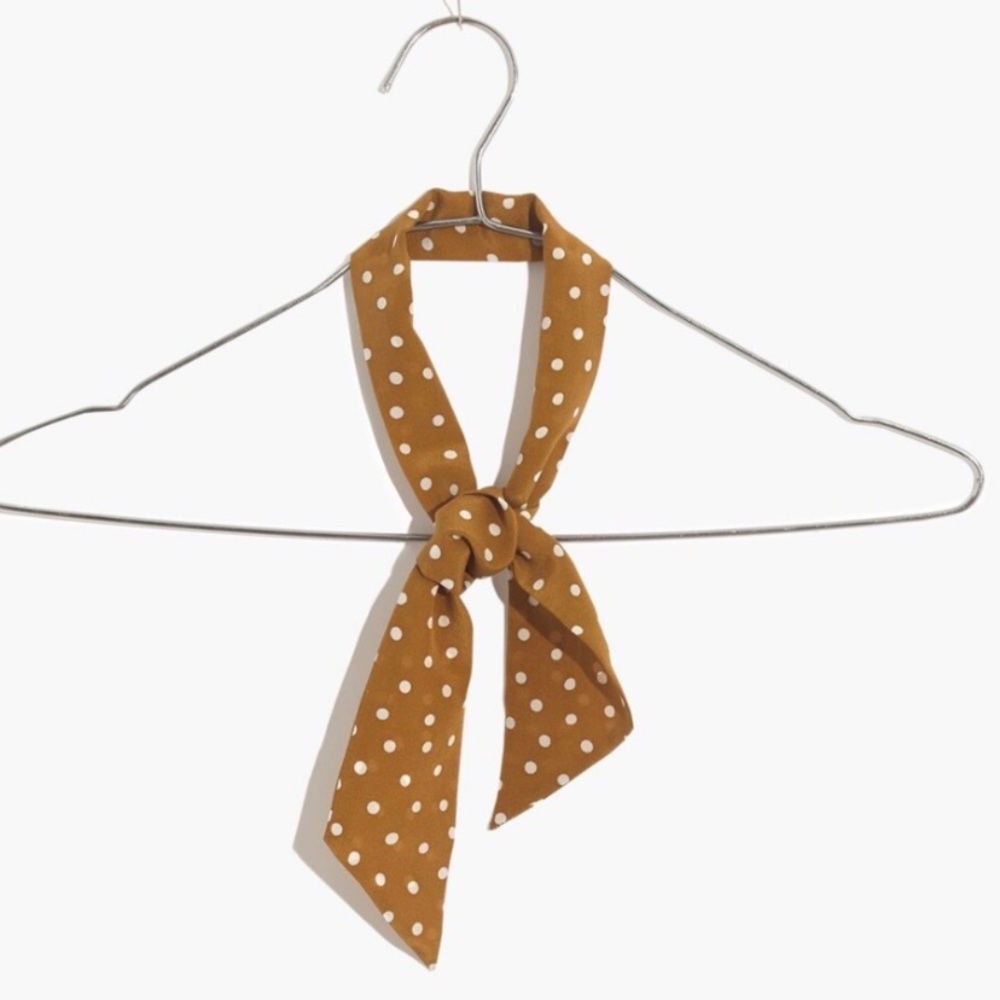 Madewell Silk Skinny Bandana Yellow Polka Dots